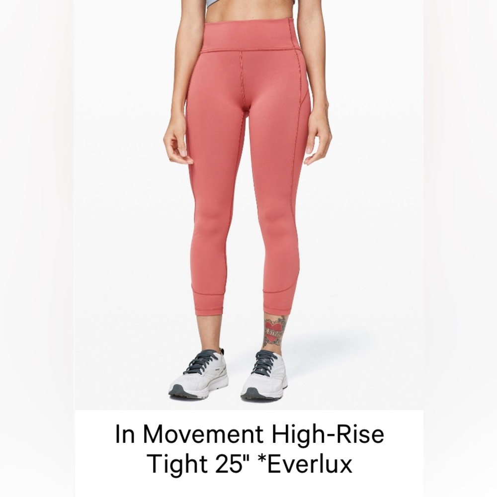 Lululemon In Movement High Rise Tight Everlux Rustic Coral